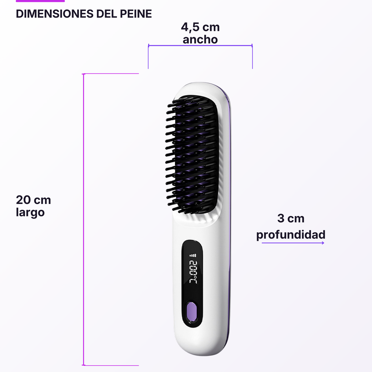 Peine Alisador Inalámbrico 2 en 1